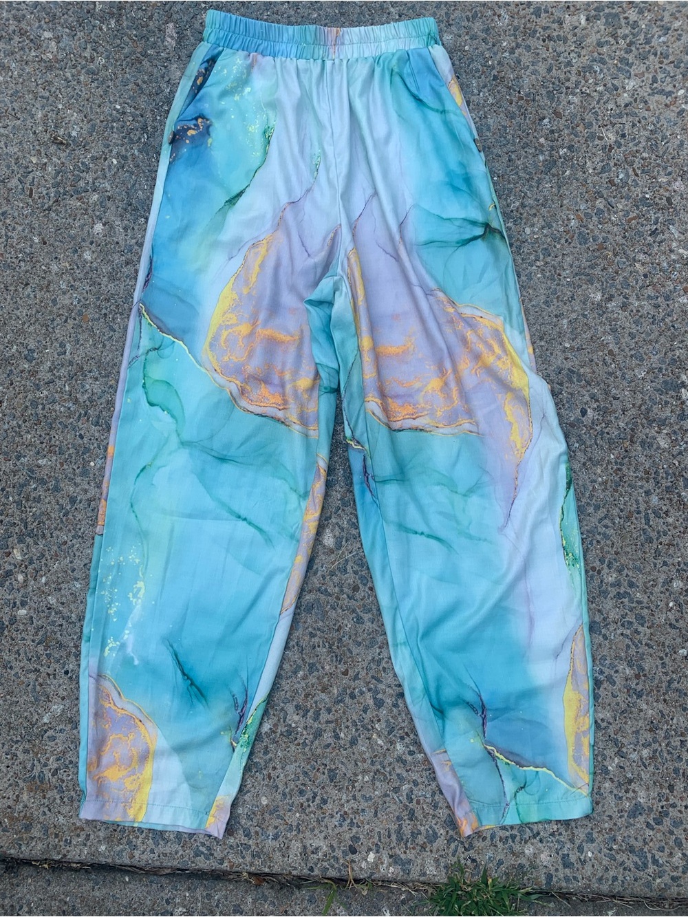 Noracora Bamboo Abstract Watercolor Print Lounge Pants